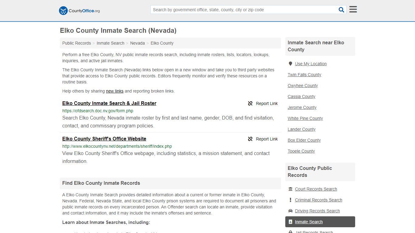 Inmate Search - Elko County, NV (Inmate Rosters & Locators)